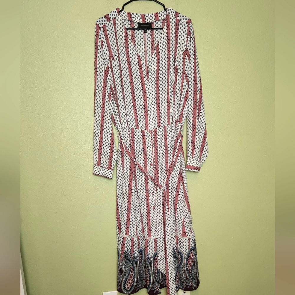Lane Bryant Red and White Maxi Dress